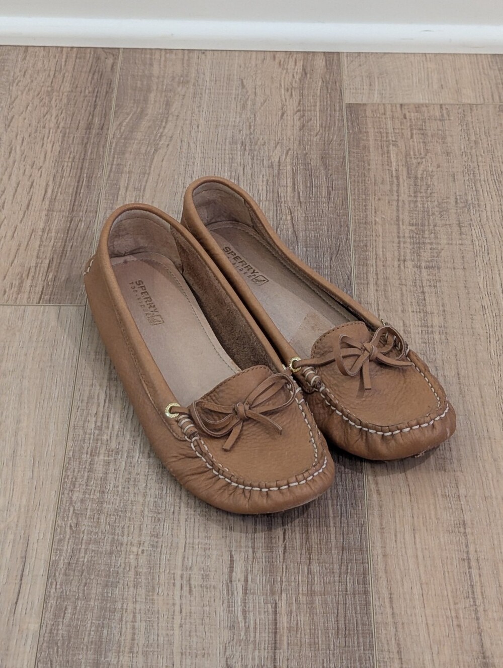 Sperry Top-Sider Brown Leather Moccasin Ballet Flats Womens Size 9M
